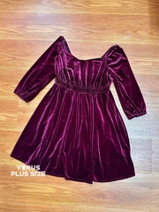 Đầm nhung Pink bigsize tone đỏ sang chảnh