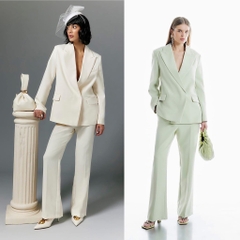 Set Tây River Blazer Mix Quần Loe Bigsize