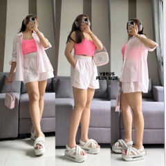 Set áo somi/quần short Hippie bigsize xuất dư(có tách lẻ)