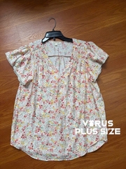Áo cổ V joie nền hoa bigsize