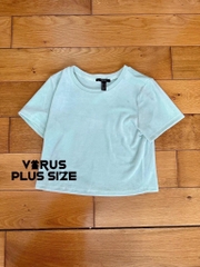Set F21 nhung áo crop mix quần loe
