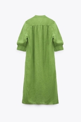 Đầm Midi Zara Linen Fom Suông Xẻ Tà Bigsize