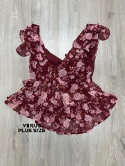 Áo cổ V tri xi cột lưng voan bigsize