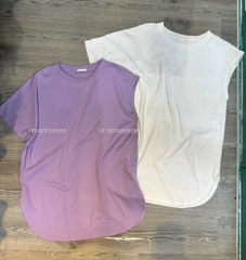 sale outlet - Áo thun GU vạt bầu tay áo cách điệu BigSize xuất xịn