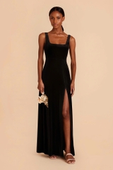 Đầm nhung 2 dây Birdy maxi xẻ tà bigsize xuất xịn