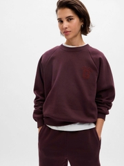 Sweater nỉ G@p tone đỏ mận bigsize