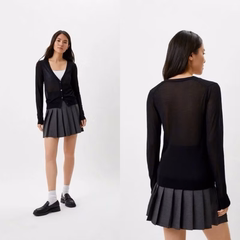 Cardigan uni thun lưới thoáng mát xuất xịn