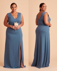 Đầm maxi cổ V Birdy cộc tay bigsize xẻ tà
