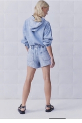 Quần short jean Dluxe lưng thun bigsize