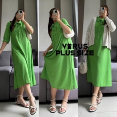Đầm Midi Zara Linen Fom Suông Xẻ Tà Bigsize