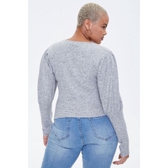 [viruSpluSSize]Áo len f21 pluS bigSize hồng/xám tiêu