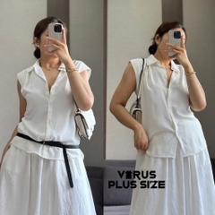 Chân váy Xoài mng chữ A lưng chun midi bigsize