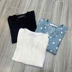Áo cổ V nút primark tay phồng bigsize xuất xịn