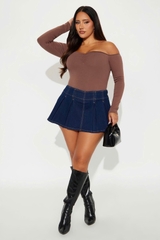 Bodysuit fashion bẹt vai nhún ngực tôn dáng bigsize