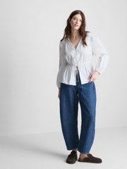 Áo kiểu Primark peplum tay phồng cột dây bigsize