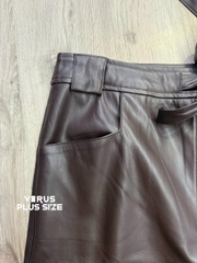 Quần da nâu It's bigsize trendy