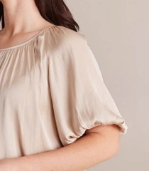 Áo lụa tay phồng Preview bigsize
