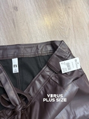 Quần da nâu It's bigsize trendy