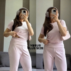 Set F21 nhung áo crop mix quần loe