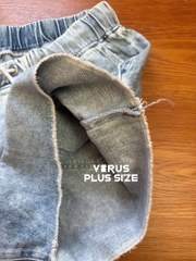Quần short jean Dluxe lưng thun bigsize