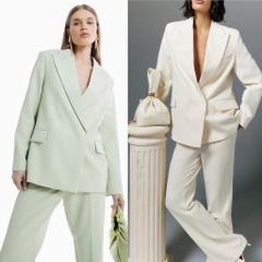 Set Tây River Blazer Mix Quần Loe Bigsize