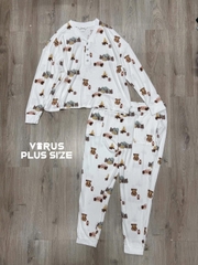 Bộ dài Natural henley bigsize xuất xịn