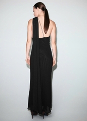 Đầm voan Xoài mng lệch vai tiệc tùng bigsize xuất xịn