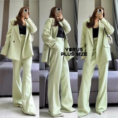Set Tây River Blazer Mix Quần Loe Bigsize