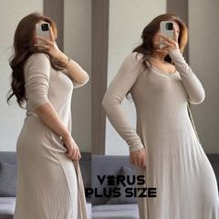 Sale outlet - Đầm mng thun gân midi bigsize