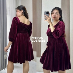 Đầm nhung Pink bigsize tone đỏ sang chảnh