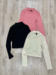 Áo thun gân cổ lọ f21 bigsize