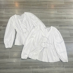 Áo kiểu Primark peplum tay phồng cột dây bigsize