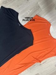 Đầm cộc tay Fashion plus thun mát mịn bigsize