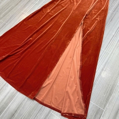 Đầm nhung lệch vai Birdy maxi xẻ tà bigsize