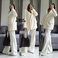 Set Tây River Blazer Mix Quần Loe Bigsize
