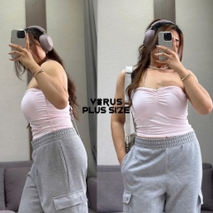 Áo crop nhún ngực f21plus Bigsize(5060)