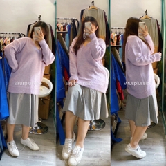[viruSpluSSize]Áo len cổ tim xoài mng bigSize xuất xịn