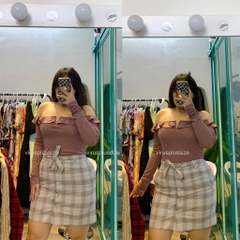 [viruSpluSSize ] chân váy mango caro xuất xịn bigSize