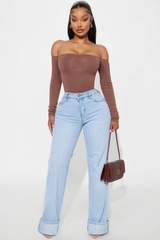 Bodysuit fashion bẹt vai nhún ngực tôn dáng bigsize