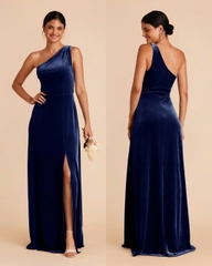 Đầm nhung lệch vai Birdy maxi xẻ tà bigsize