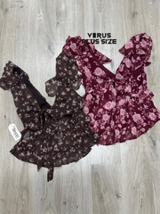 Áo cổ V tri xi cột lưng voan bigsize