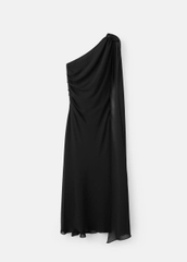 Đầm voan Xoài mng lệch vai tiệc tùng bigsize xuất xịn