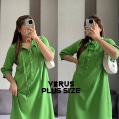 Đầm Midi Zara Linen Fom Suông Xẻ Tà Bigsize