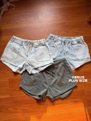 Quần short jean Dluxe lưng thun bigsize