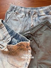 Quần short jean Dluxe lưng thun bigsize