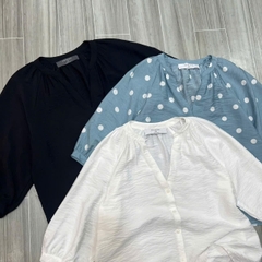 Áo cổ V nút primark tay phồng bigsize xuất xịn