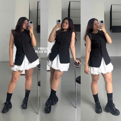 Áo gile Cato sọc vải tây dày mịn bigsize