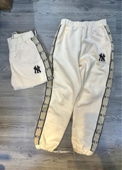 Jogger nỉ MLB sọc kem dày dặn xuất xịn bigsize