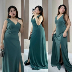 Đầm maxi cổ V Birdy cộc tay bigsize xẻ tà