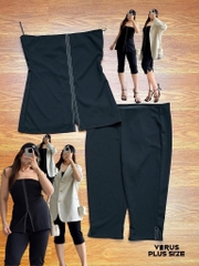 Set lẻ Primark áo cúp ngực mix quần lửng xẻ gấu xuất xịn